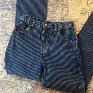 Zena Striped Blue Straight Leg Women's Jeans